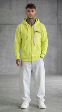 FELPA UOMO  ZIP CON CAPPUCCIO BASICA LOGO - HAMEN - ART. LOGO H