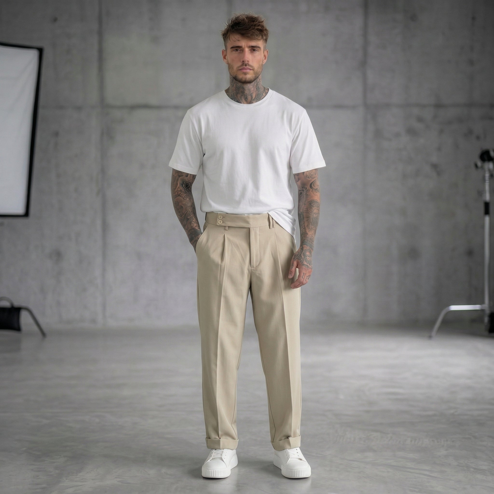 PANTALONE BEIGE  - NEW JOB BRAND - ART. RINO