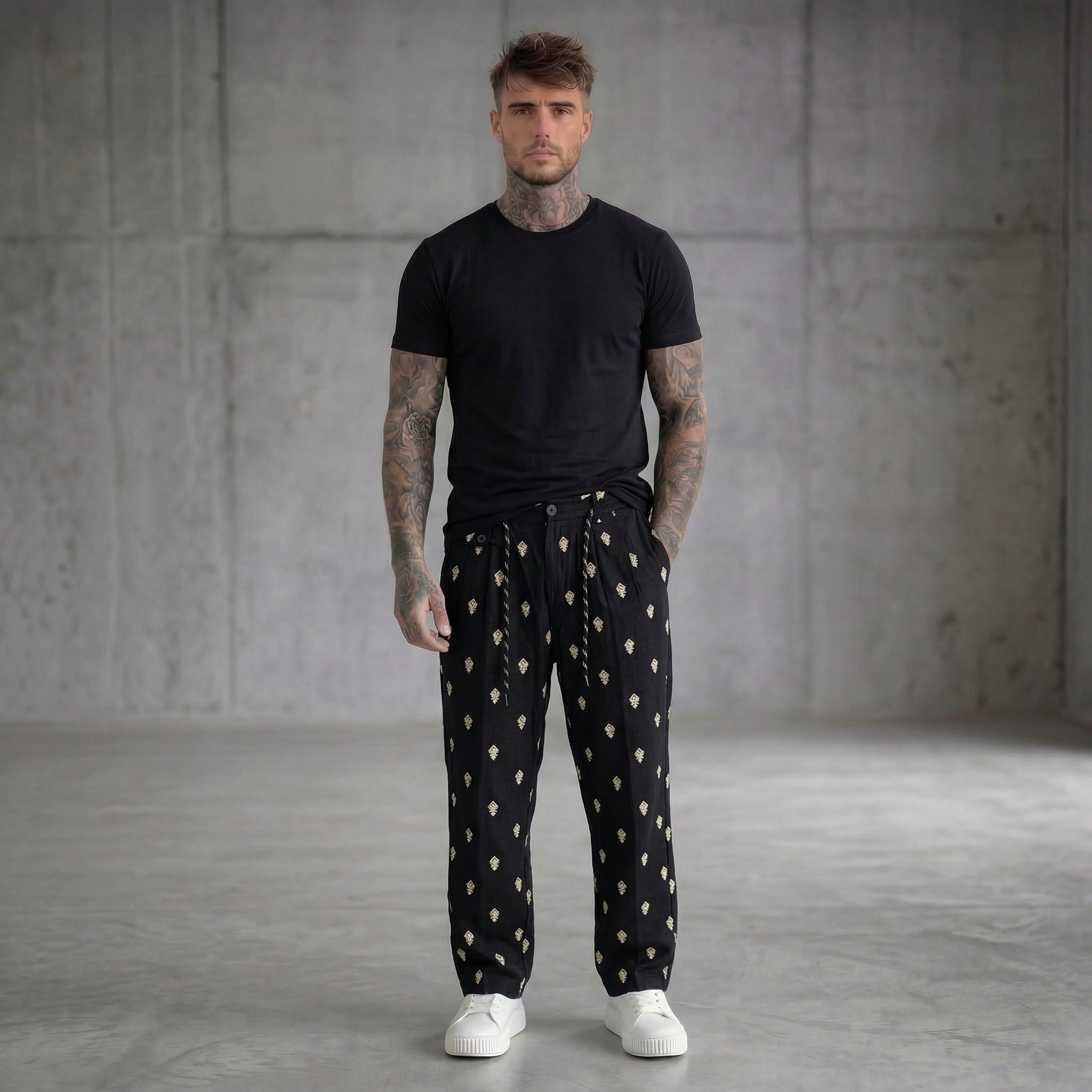 PANTALONE  RICAMI PIU' COLORI- BERNA - ART. 261402