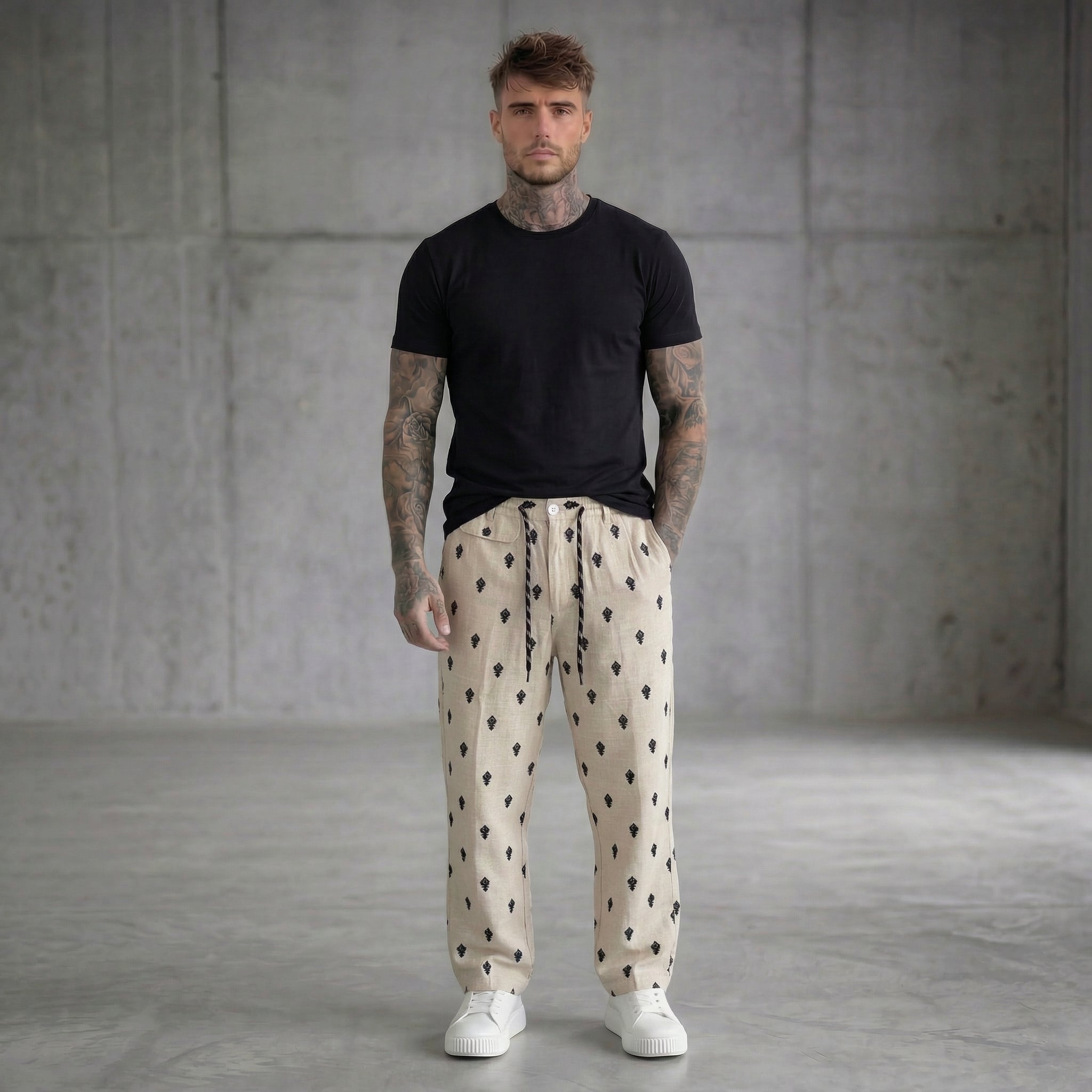 PANTALONE  RICAMI PIU' COLORI- BERNA - ART. 261402