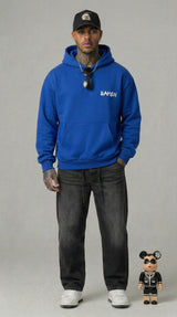 FELPA UOMO  BOXY CON CAPPUCCIO BASICA LOGO - HAMEN - ART. LOGO.H