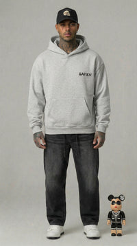 FELPA UOMO  BOXY CON CAPPUCCIO BASICA LOGO - HAMEN - ART. LOGO.H