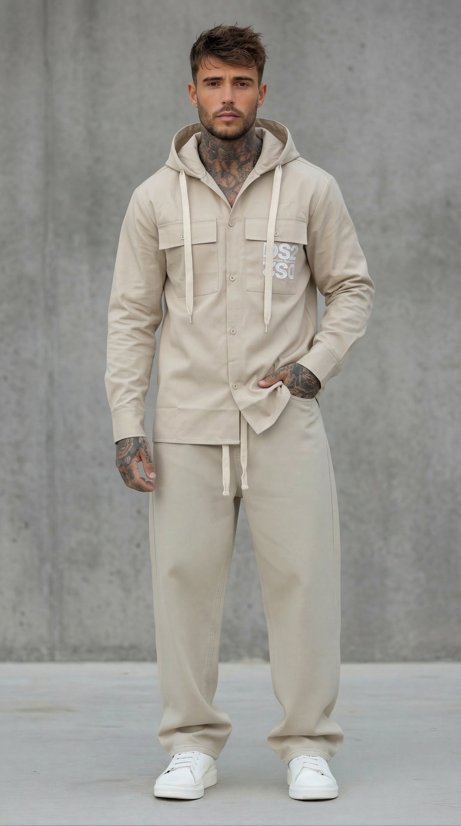 COMPLETO SELEZIONA CAMICIA + PANTALACCIO  BEIGE  - DS2 - ART. SS2624