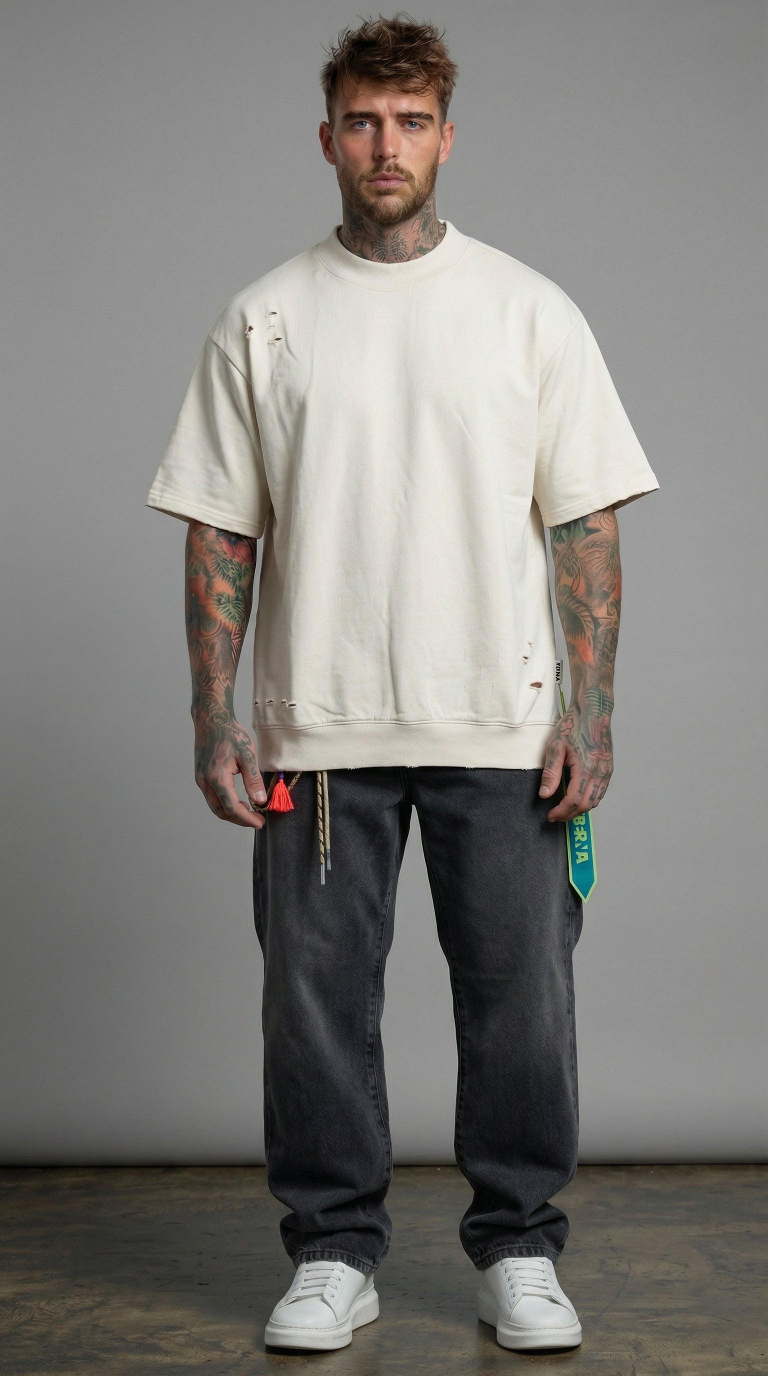 T-SHIRT FELPA DESTROY RELAXED  PIU' COLORI  - BERNA - ART. 261245