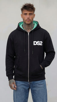 FELPA ZIP CON CAPPUCCIO PIU' COLORI  CON INSERTI - DS2 - ART. SS26210