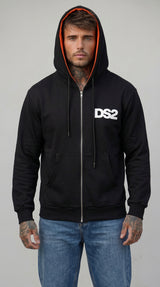 FELPA ZIP CON CAPPUCCIO PIU' COLORI  CON INSERTI - DS2 - ART. SS26210