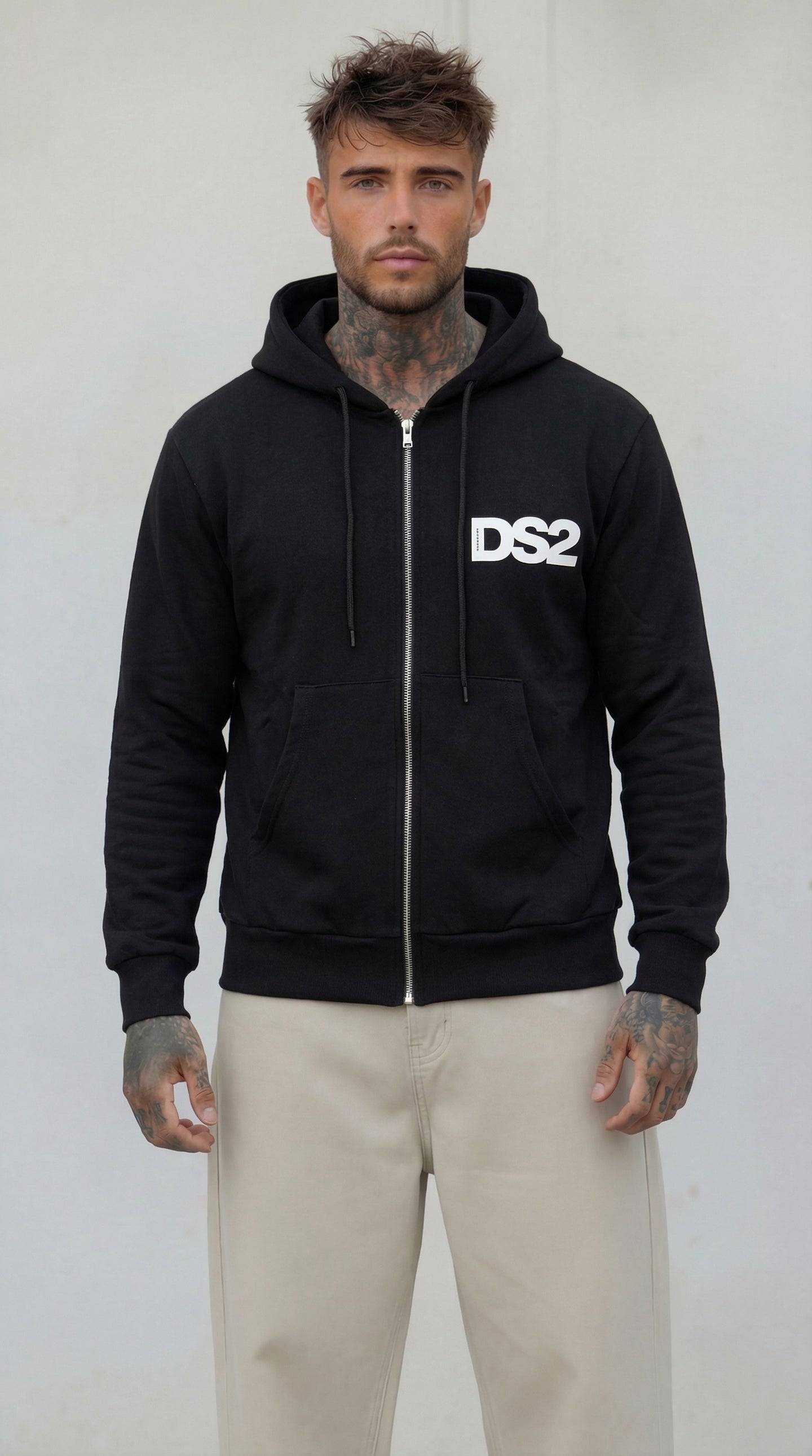 FELPA ZIP CON CAPPUCCIO PIU' COLORI - DS2 - ART. SS26271