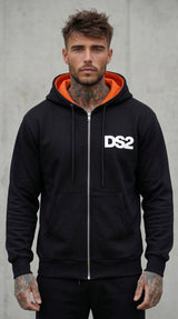 FELPA ZIP CON CAPPUCCIO PIU' COLORI  CON INSERTI - DS2 - ART. SS26210