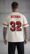 T-SHIRT SCOLLO A V BEIGE N 32 CON MAXI APPLICAZIONI - BERNA - ART. 261248-30