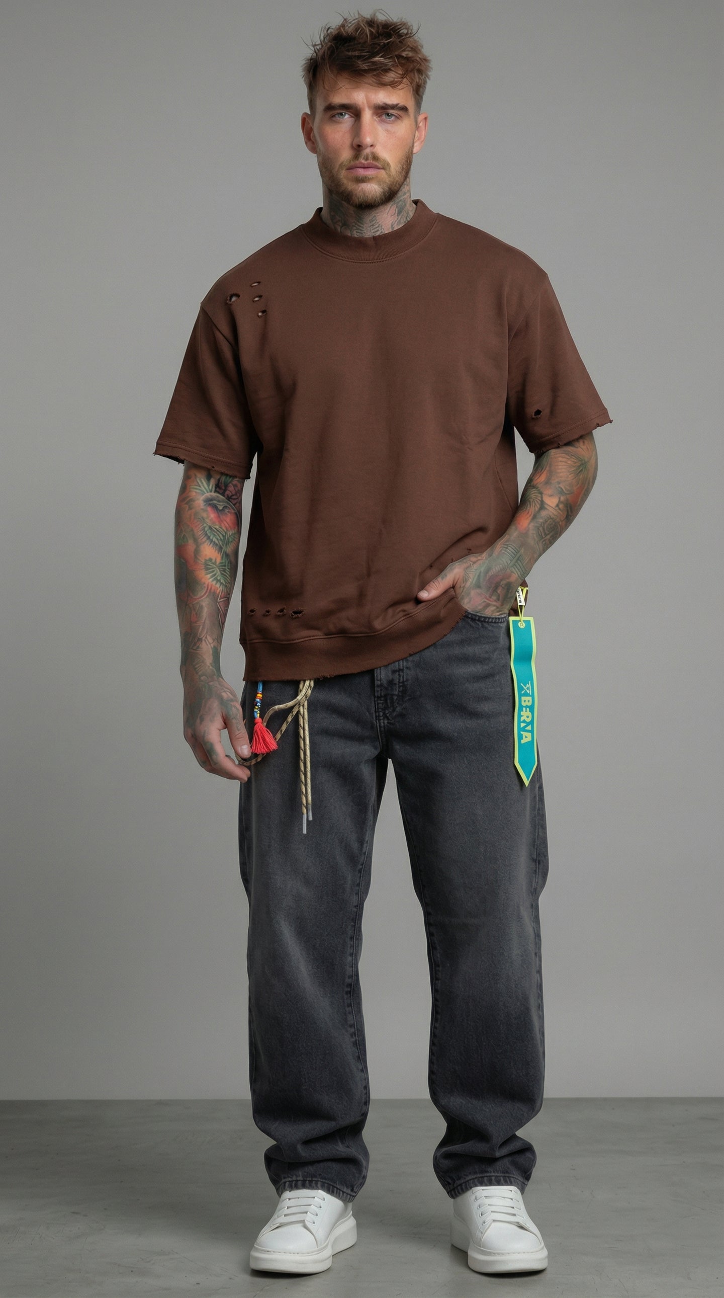 T-SHIRT FELPA DESTROY RELAXED  PIU' COLORI  - BERNA - ART 261245