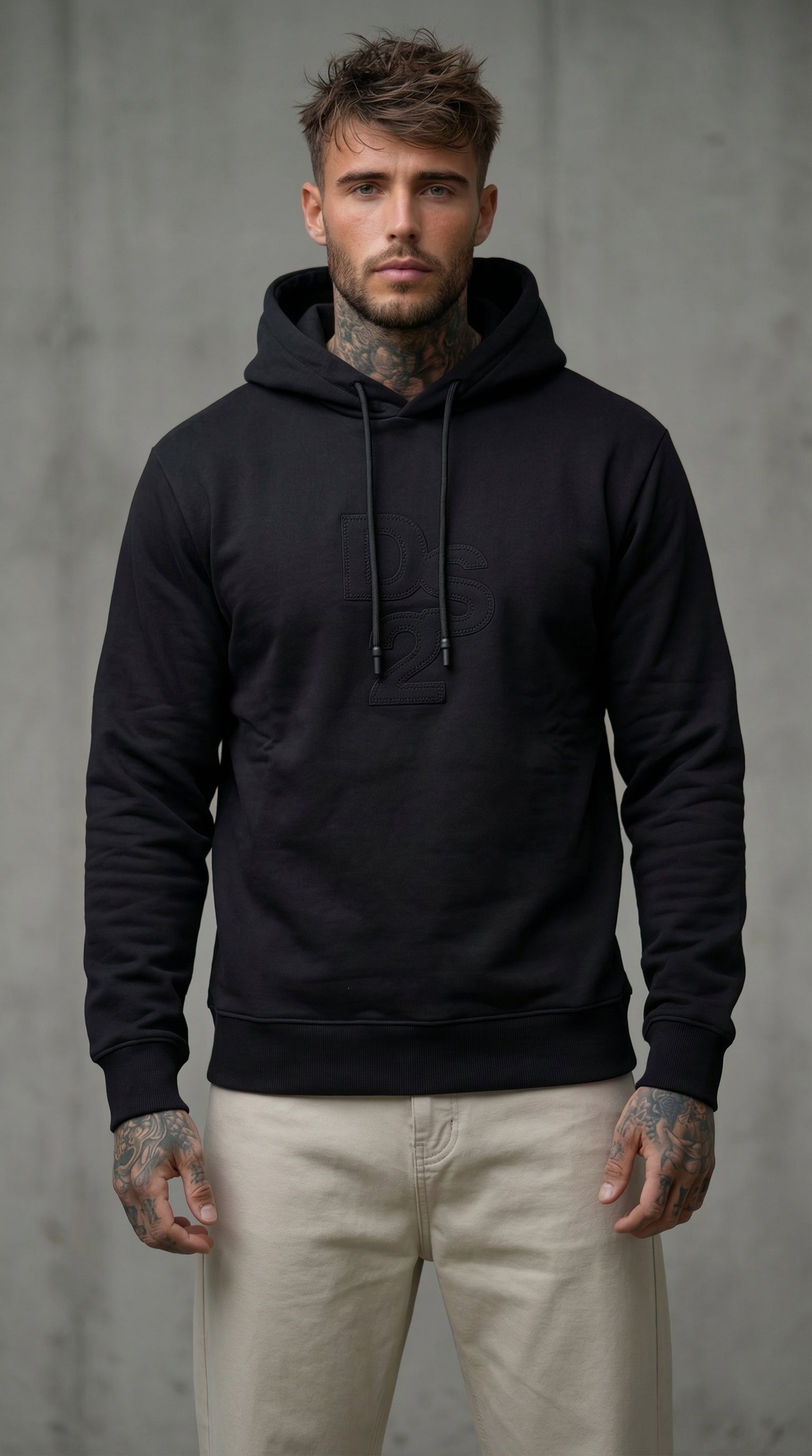 FELPA NERO CON CAPPUCCIO HOODIE - DS2 - ART. SS26231