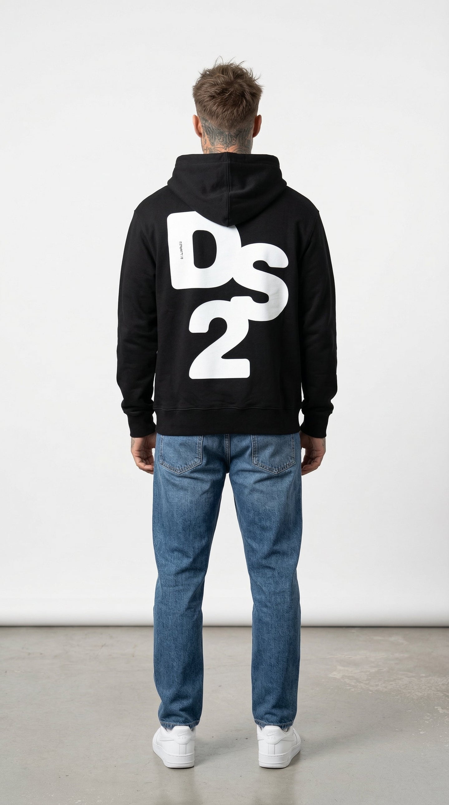 FELPA NERO CON CAPPUCCIO HOODIE - DS2 - ART. SS26231