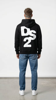 FELPA NERO CON CAPPUCCIO HOODIE - DS2 - ART. SS26231