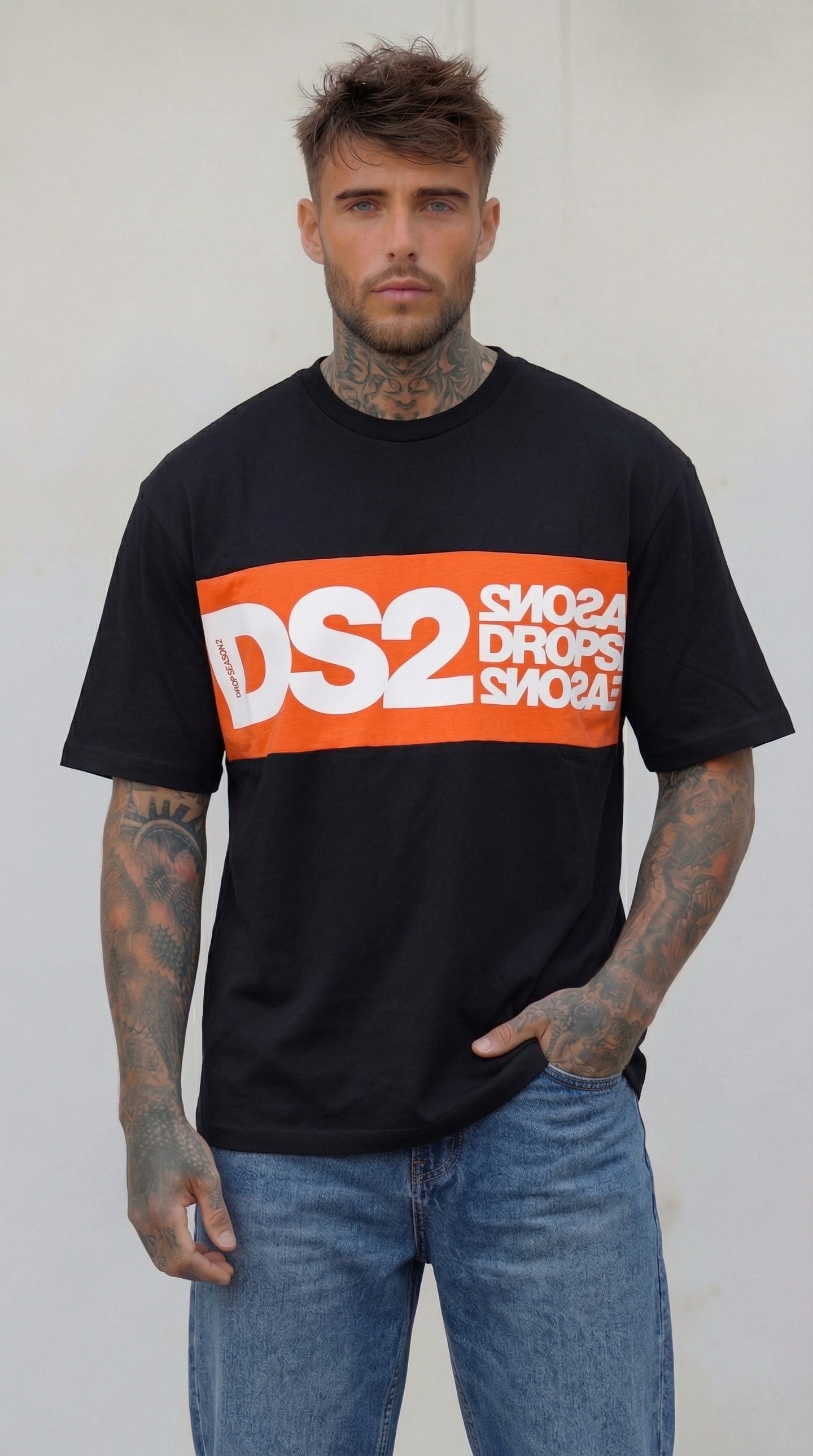 T-SHIRT CON INSERTO LOGATO  - PIU' COLORI  -DS2 - ART. SS26214