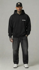 FELPA UOMO  BOXY CON CAPPUCCIO BASICA LOGO - HAMEN - ART. LOGO.H