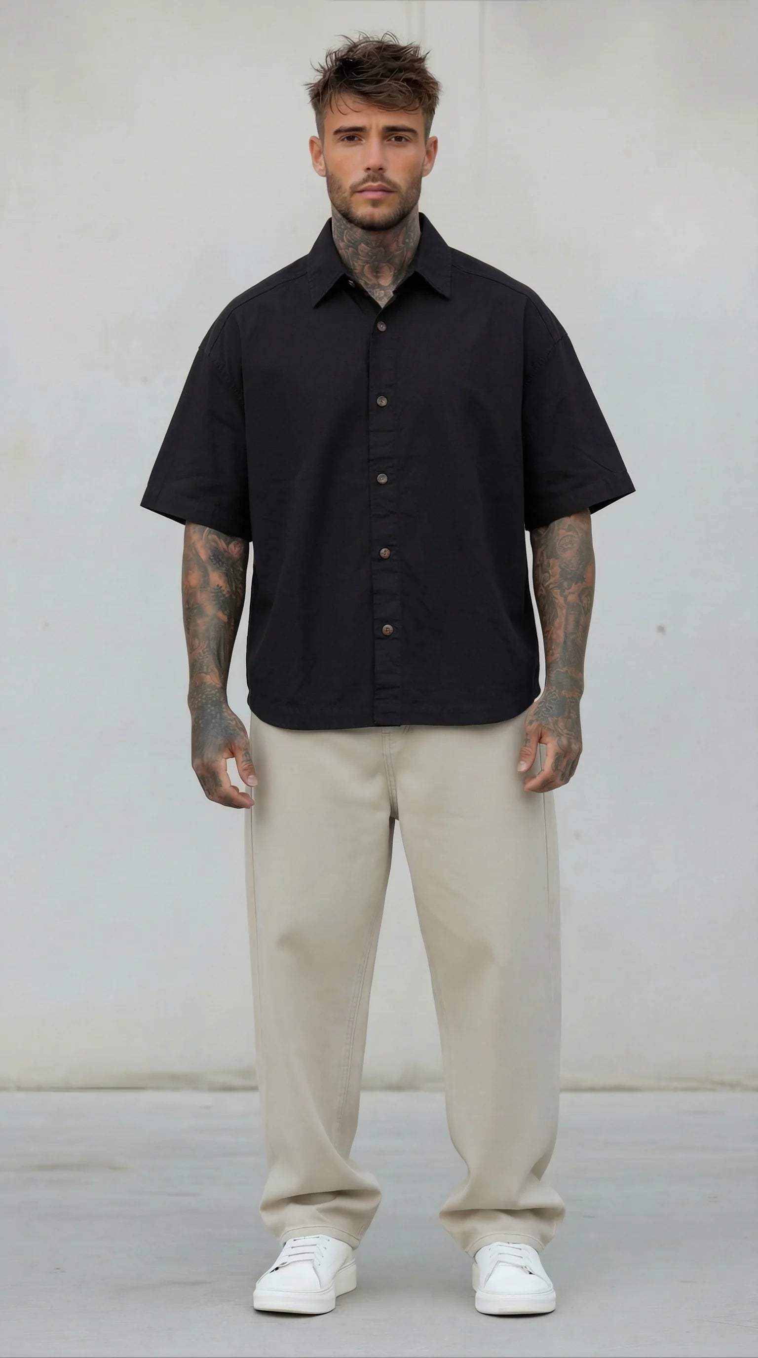 CAMICIA MEZZA MANICA PIU' COLORI  MISTO LINO - BERNA - ART. 261280