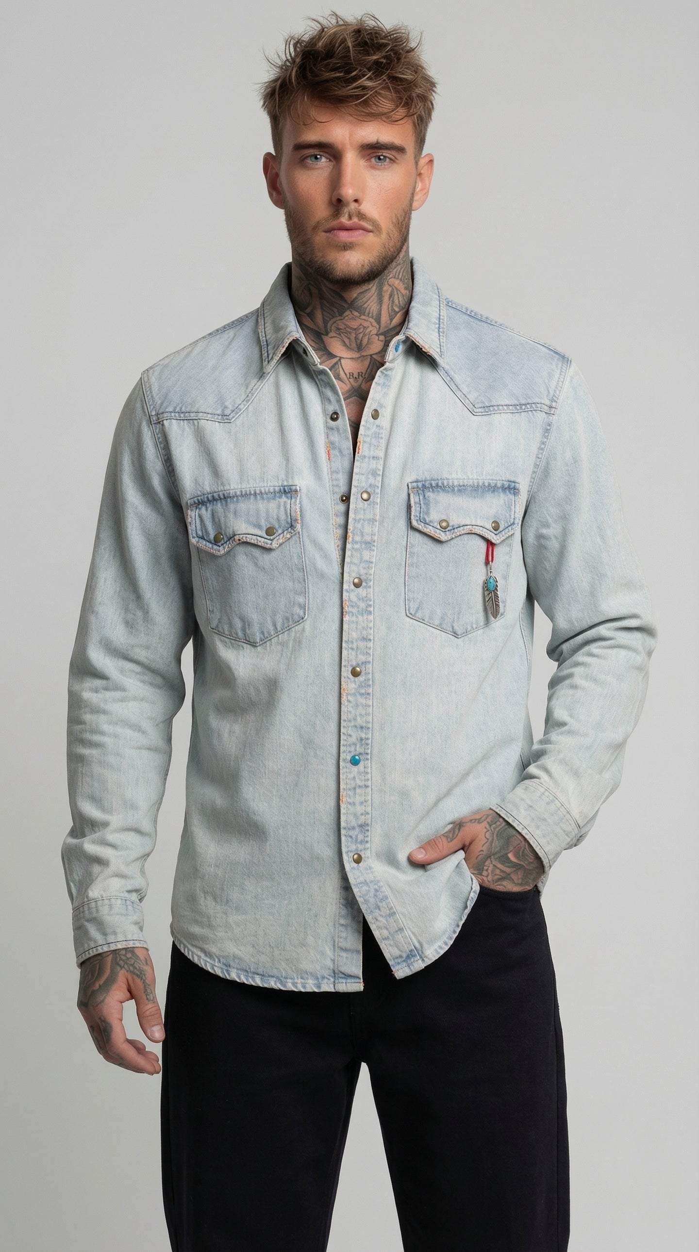 CAMICIA DENIM DESTROY  - BERNA - ART. 261259-30