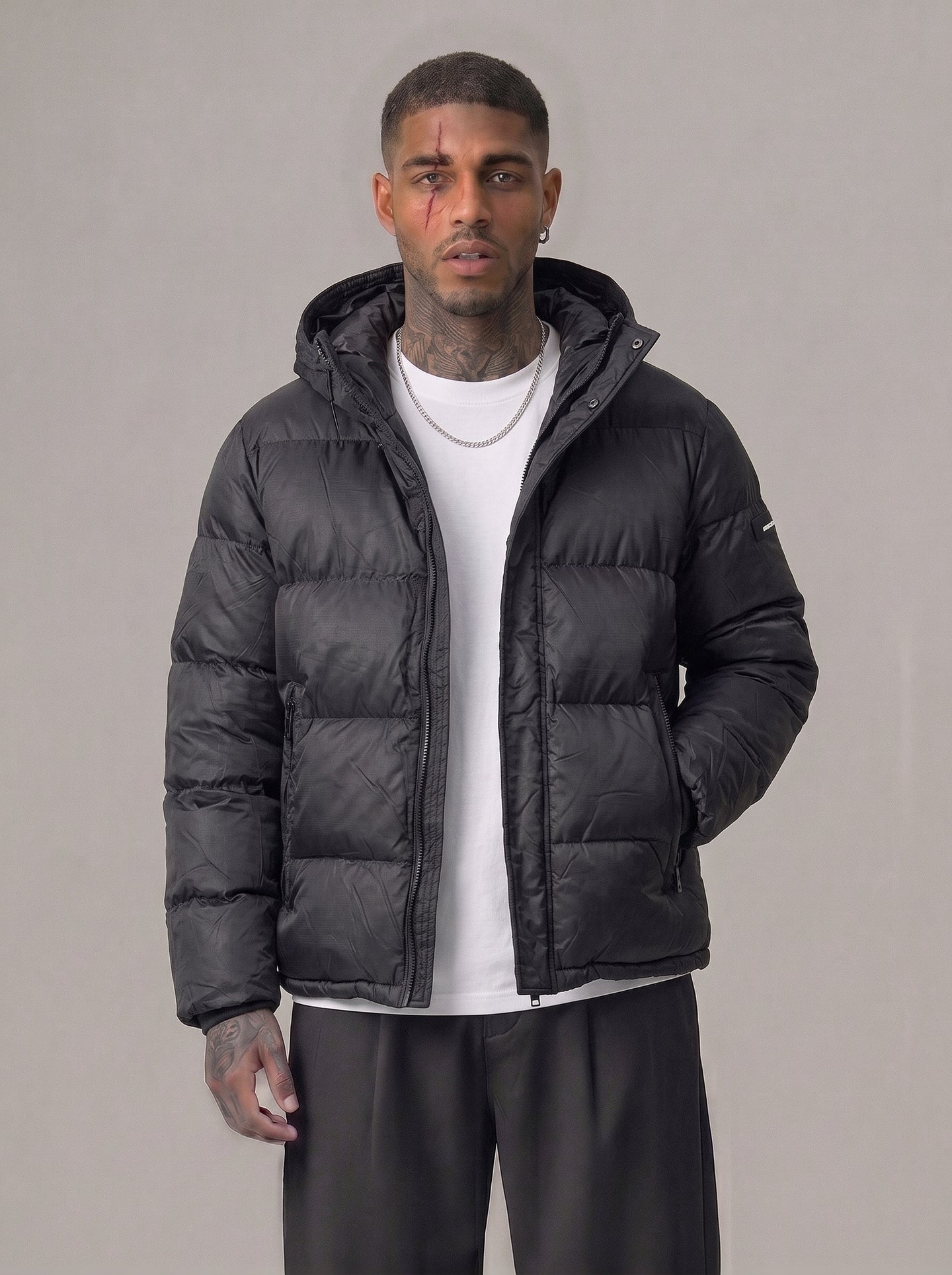 GIUBBINO  NEW JOB BRAND BOMBER CON CAPPUCCIO NERO ART NJC01