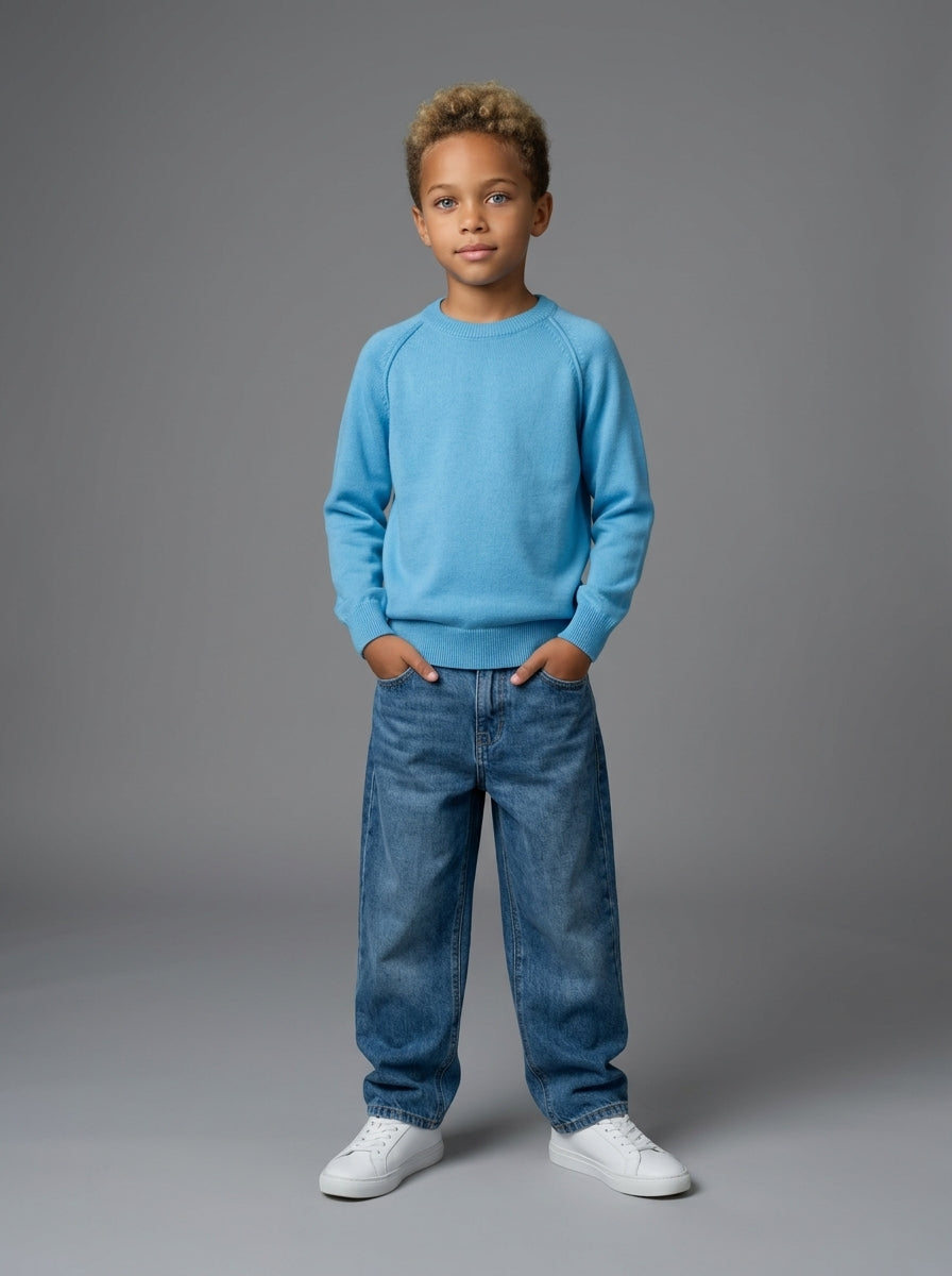 MAGLIONCINO BERNA KIDS GIROCOLLO TURCHESE ART K 23082 150