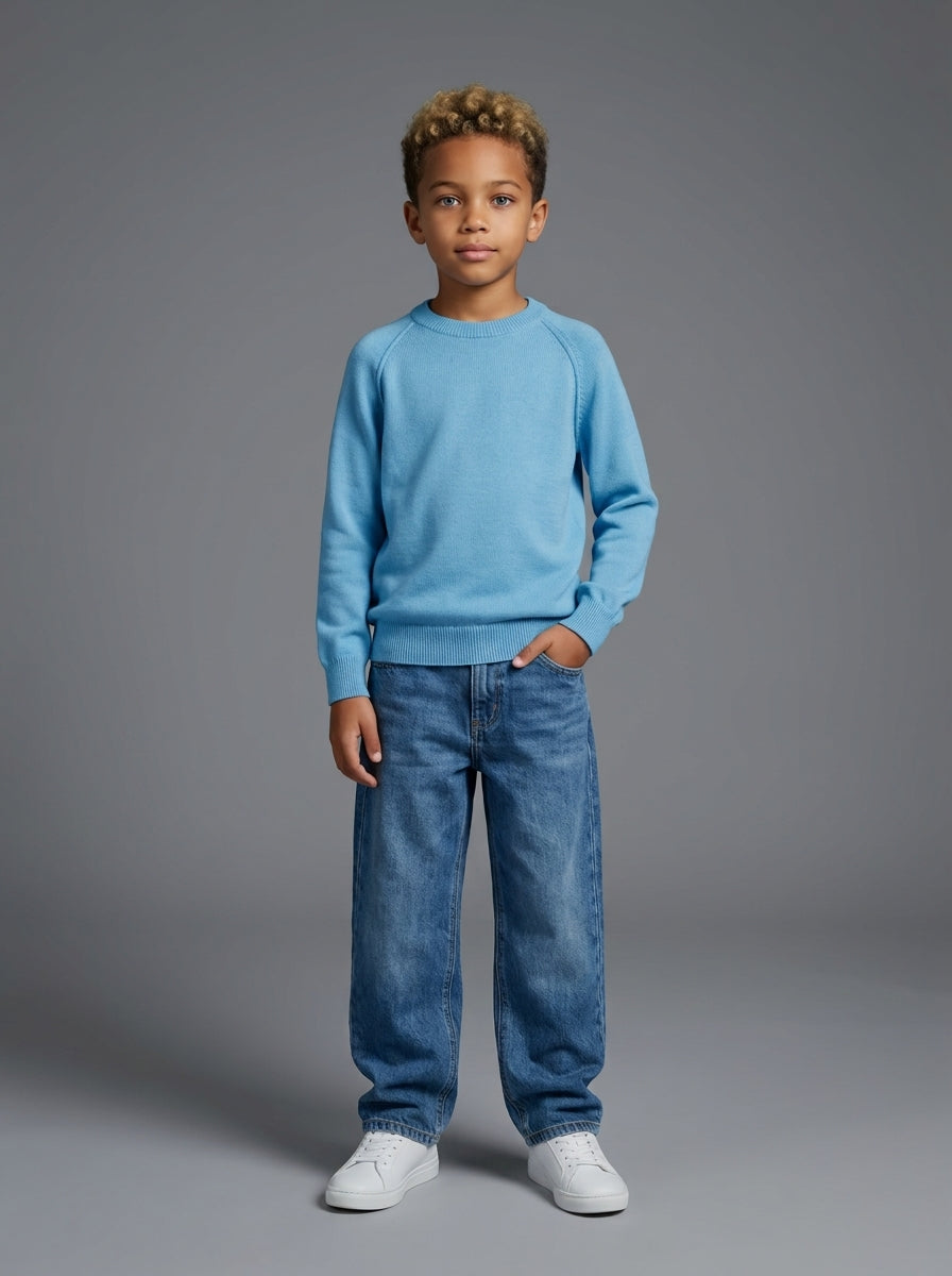MAGLIONCINO BERNA KIDS GIROCOLLO TURCHESE ART K 23082 150