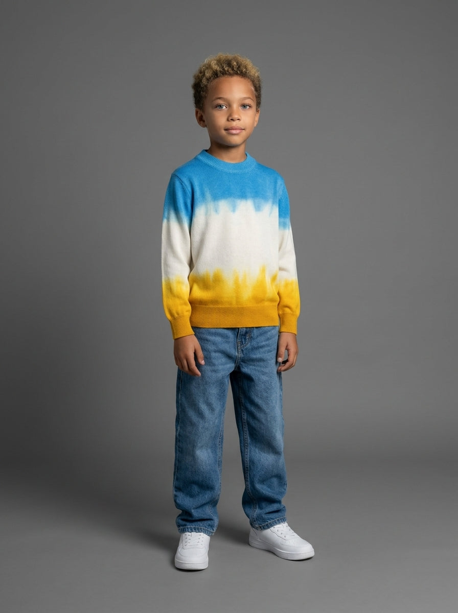 MAGLIONCINO BERNA KIDS GIROCOLLO SFUMATURE TRE COLORI ART K 23081 30