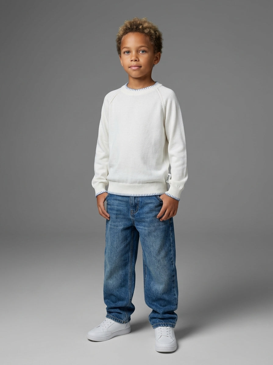 MAGLIONCINO BERNA KIDS GIROCOLLO CUCITURE ESTERNE ART K 240135 128