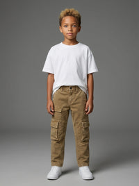 PANTALONE BERNA KIDS CARGO  VERDE & CAMMELLO ART K 23532