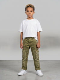 PANTALONE BERNA CARGO  KIDS BAMBINO VERDE CHIARO ART K 23532 52
