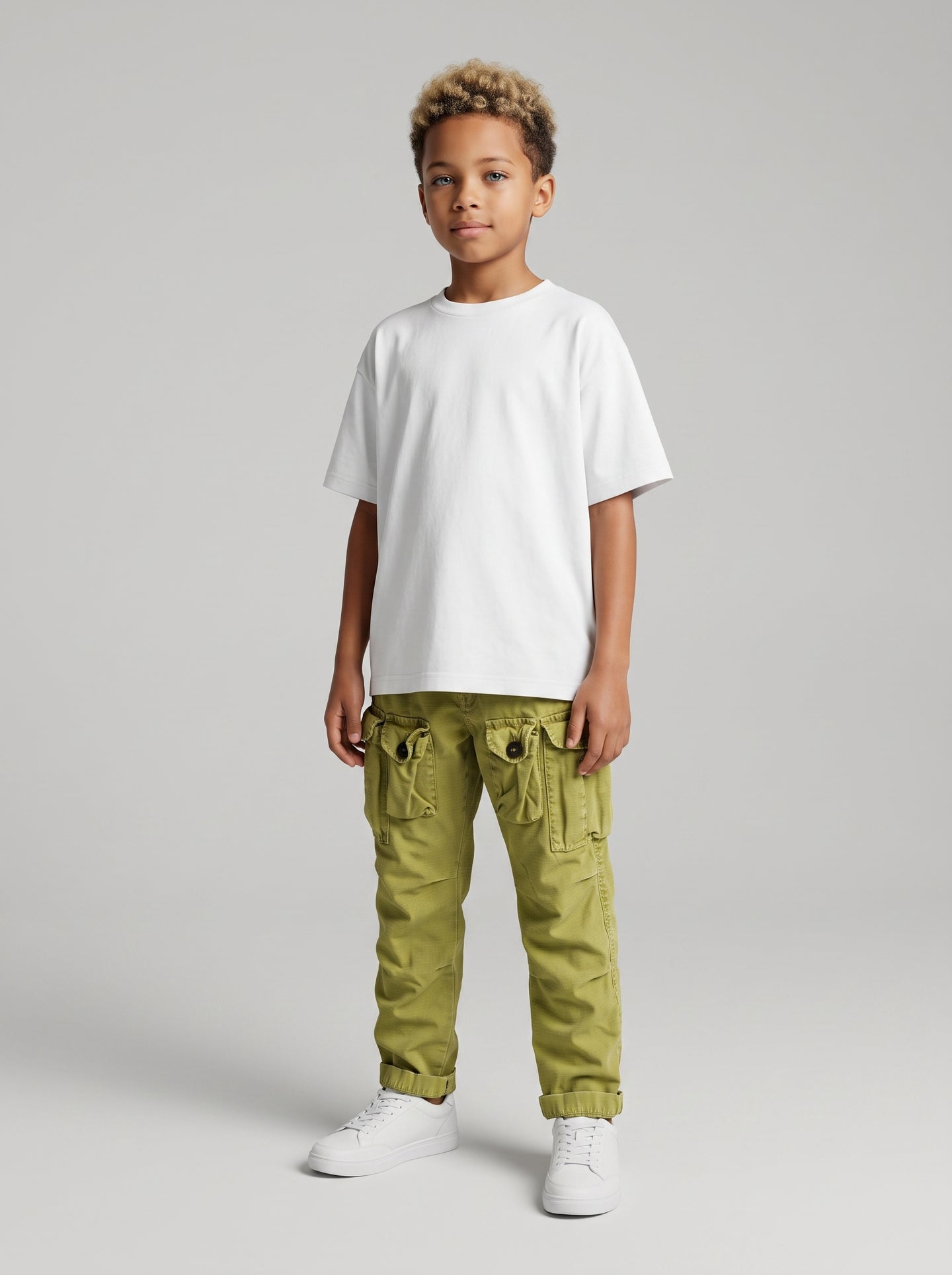 PANTALONE BERNA KIDS CARGO BAMBINO VERDE ACIDO ART  23070 174