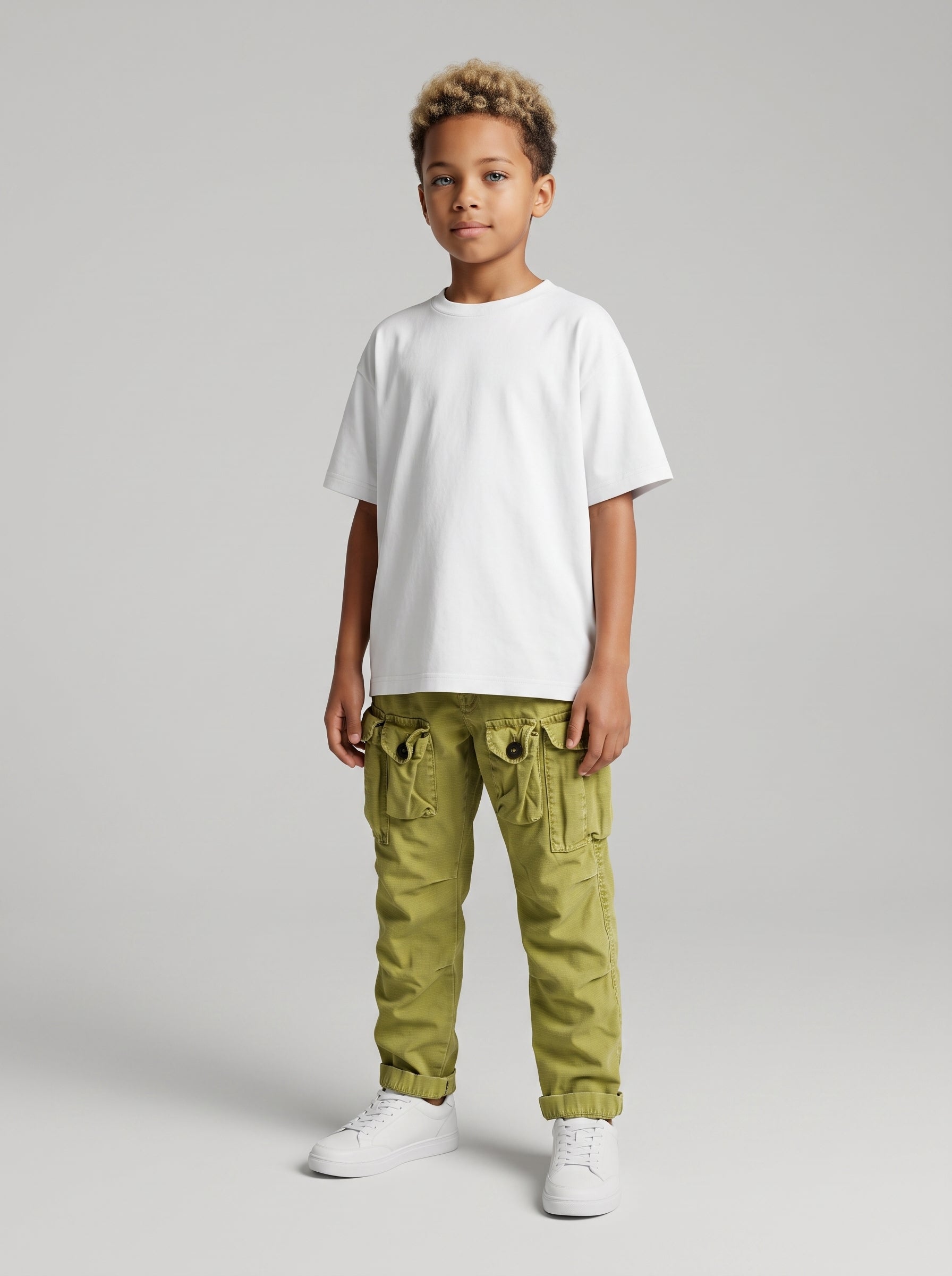 PANTALONE BERNA KIDS CARGO BAMBINO VERDE ACIDO ART  23070 174
