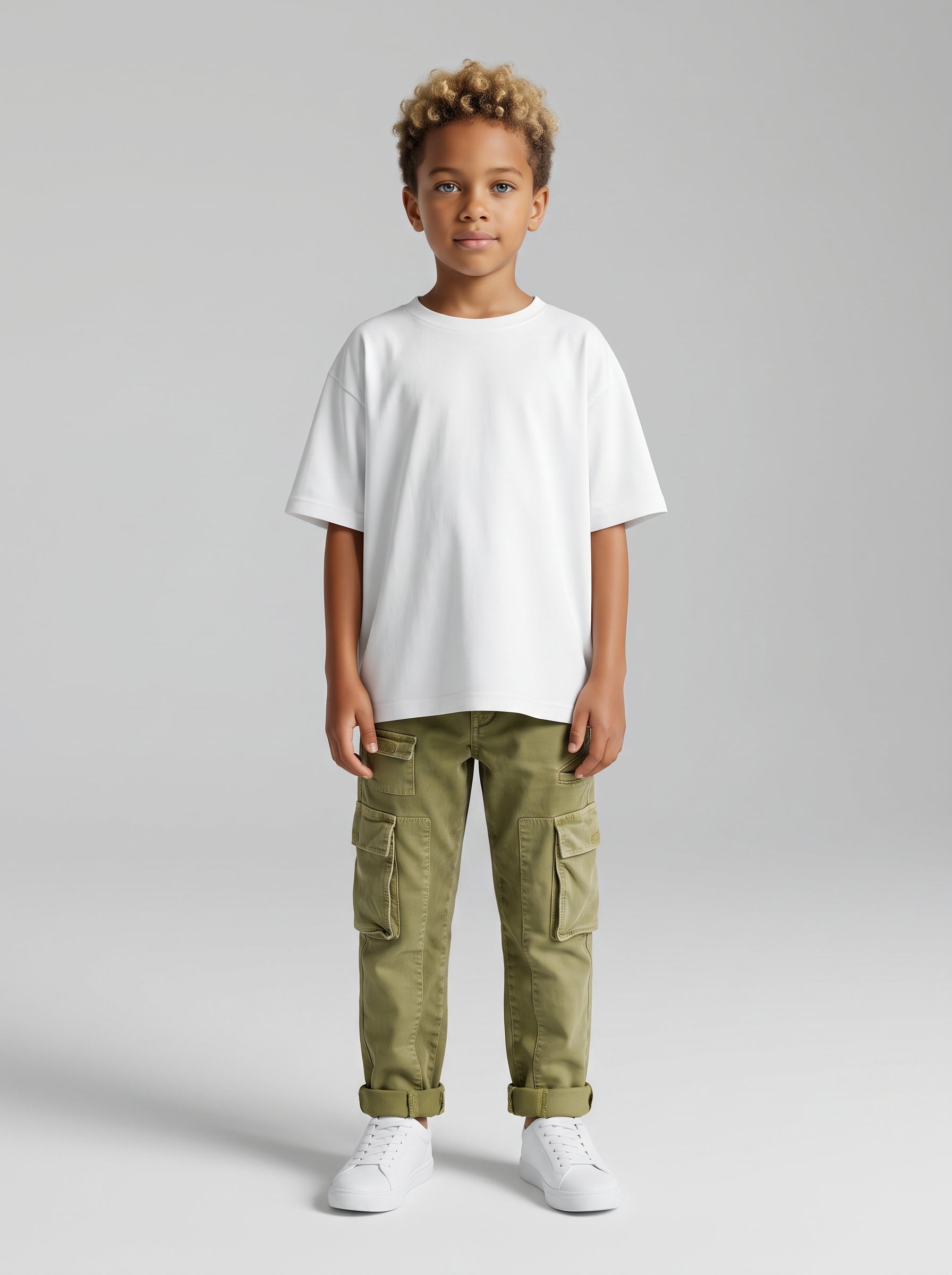 PANTALONE BERNA CARGO  KIDS BAMBINO VERDE CHIARO ART K 23532 52