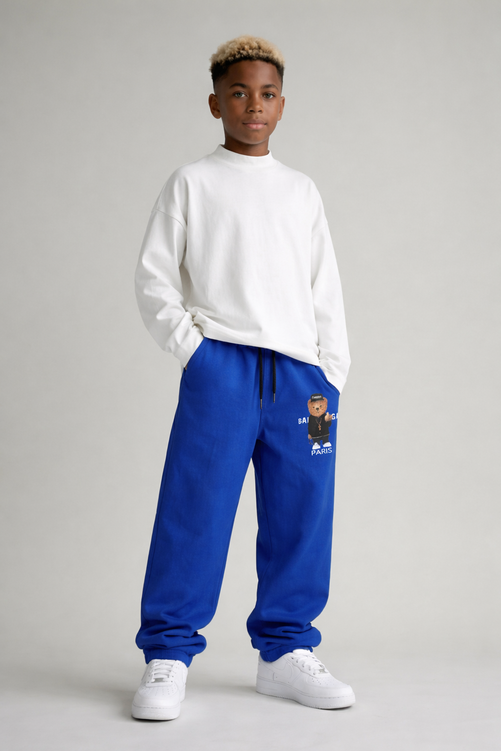 PANTALONE DI TUTA BAMBINO OVER  PIU' COLORI - STAMPA ORSO  - HAMEN - ART. ORSO