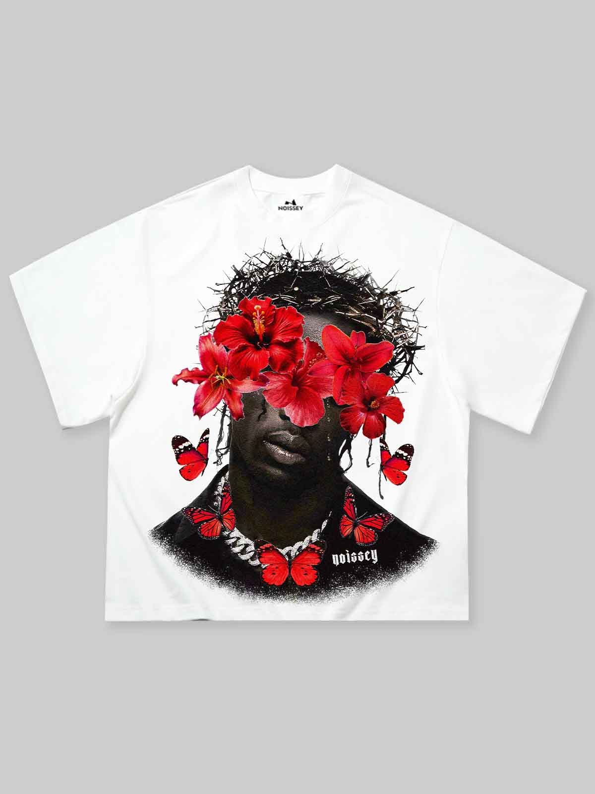 T-SHIRT NOISSEY WHITE BOXYFIT OVERSIZE ART RED BLOOM