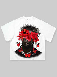 T-SHIRT NOISSEY WHITE BOXYFIT OVERSIZE ART RED BLOOM