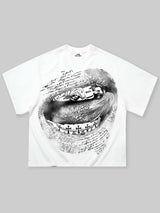 T-SHIRT NOISSEY WHITE BOXYFIT OVERSIZE ART BIBLE LIP