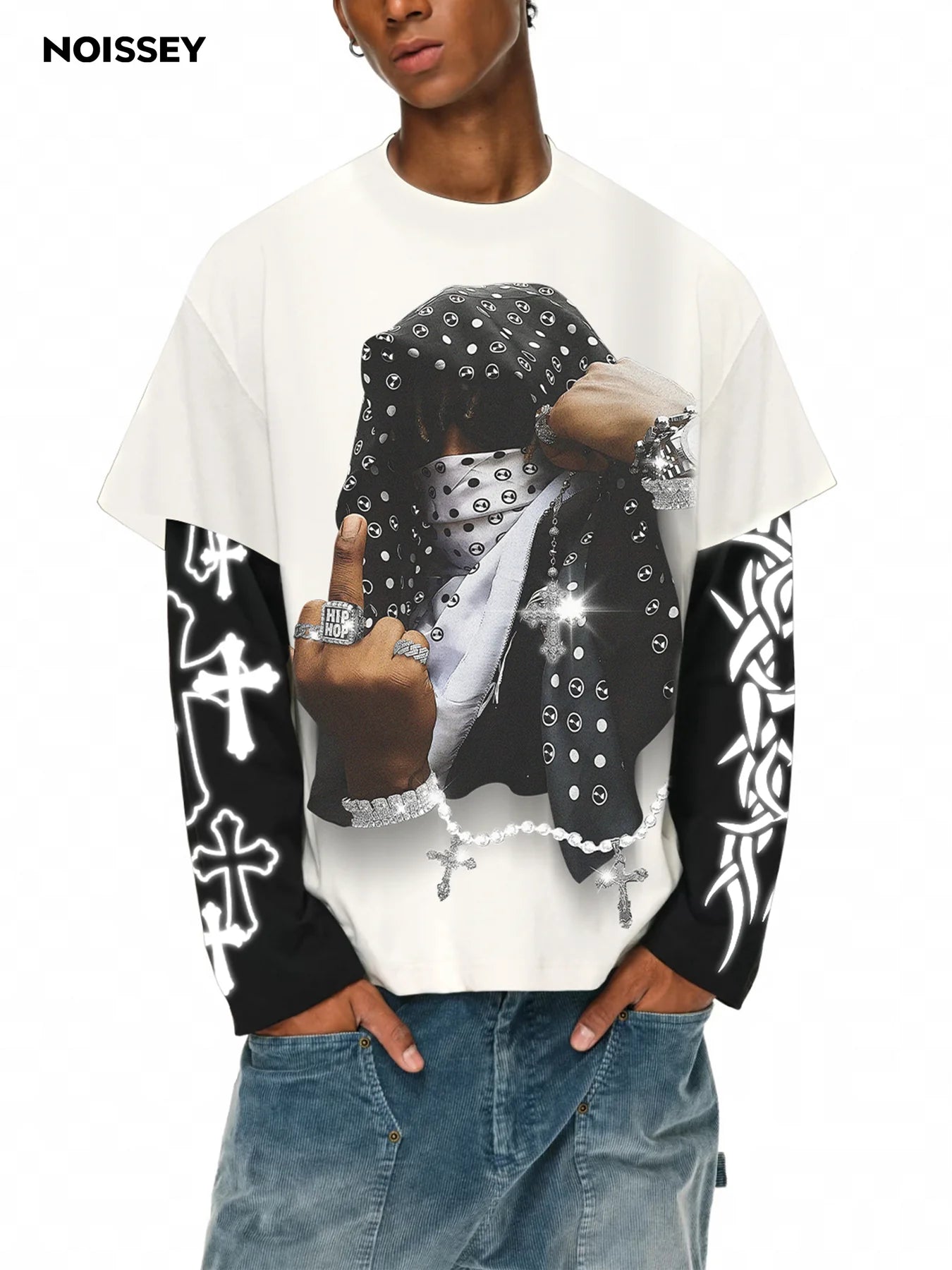 T-SHIRT LONG SLEEVE  NOISSEY DOPPIA MAGLIA ART HIP HOP