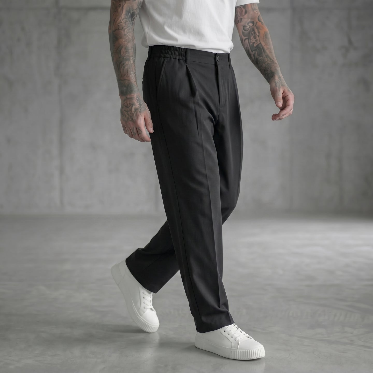 PANTALONI IMPERIAL REGULAR FIT CON PINCE E CINTURA ELASTICIZZATA ART P5441P5002