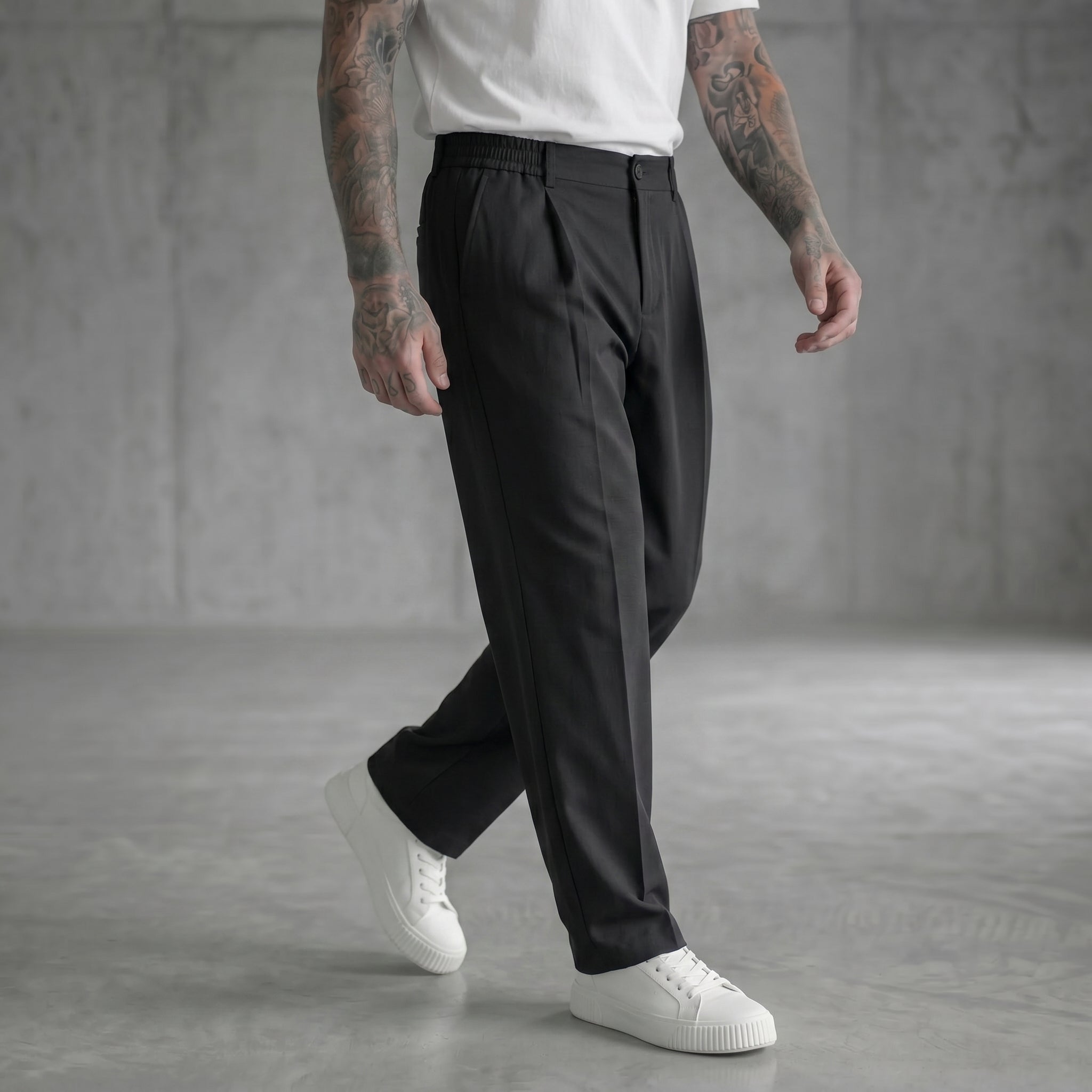PANTALONI IMPERIAL REGULAR FIT CON PINCE E CINTURA ELASTICIZZATA ART P5441P5002