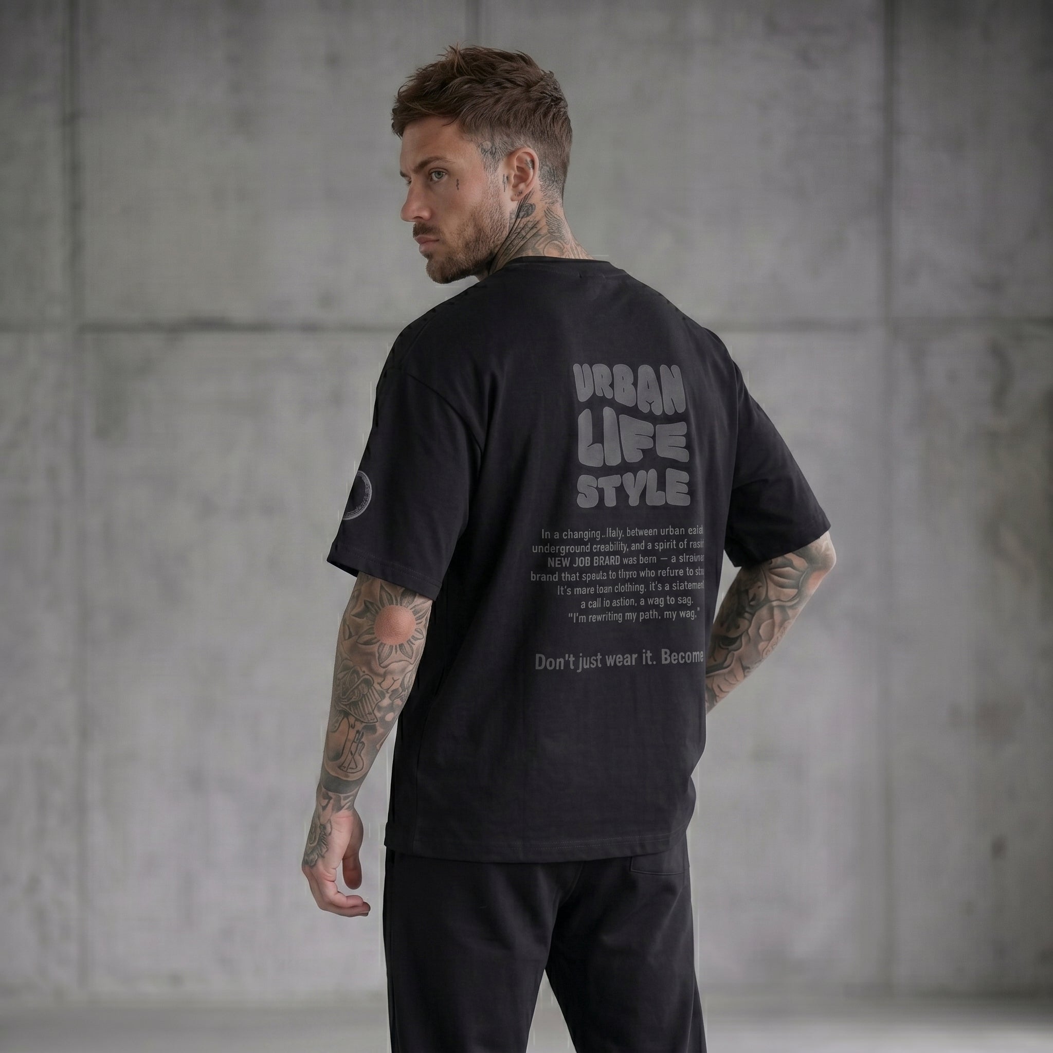 T-SHIRT NEW JOB BRAND OVER CON STAPA SUL RETRO  ART 21067 4504