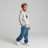 FELPA OVER BAMBINO CON CAPPUCCIO BOXY FIT OVER -  ORSO  PIU' COLORI - HAMEN