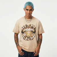 T-SHIRT NOISSEY SABBIA OVERSIZE ART BOCCA GOLDEN LEOPARD