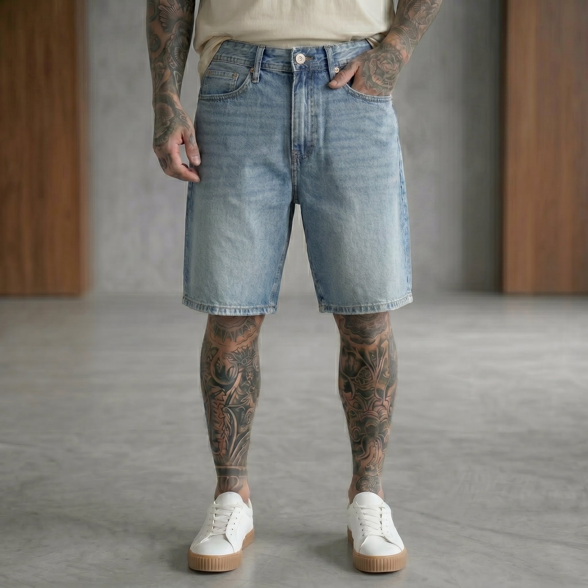 BERMUDA ONLY&SONS  MEDIUM BLUE DENIM ART 22029085