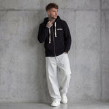 FELPA UOMO  ZIP CON CAPPUCCIO BASICA LOGO - HAMEN - ART. LOGO H