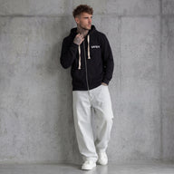 FELPA UOMO  ZIP CON CAPPUCCIO BASICA LOGO - HAMEN - ART. LOGO H