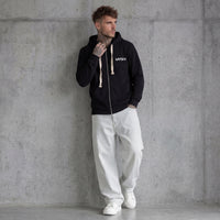 FELPA UOMO  ZIP CON CAPPUCCIO BASICA LOGO - HAMEN - ART. LOGO H