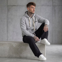 FELPA UOMO  ZIP CON CAPPUCCIO BASICA LOGO - HAMEN - ART. LOGO H