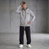 FELPA UOMO  ZIP CON CAPPUCCIO BASICA LOGO - HAMEN - ART. LOGO H