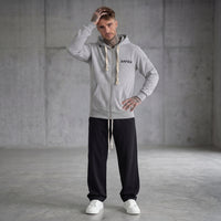 FELPA UOMO  ZIP CON CAPPUCCIO BASICA LOGO - HAMEN - ART. LOGO H