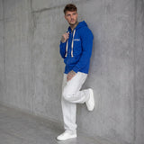FELPA UOMO  ZIP CON CAPPUCCIO BASICA LOGO - HAMEN - ART. LOGO H