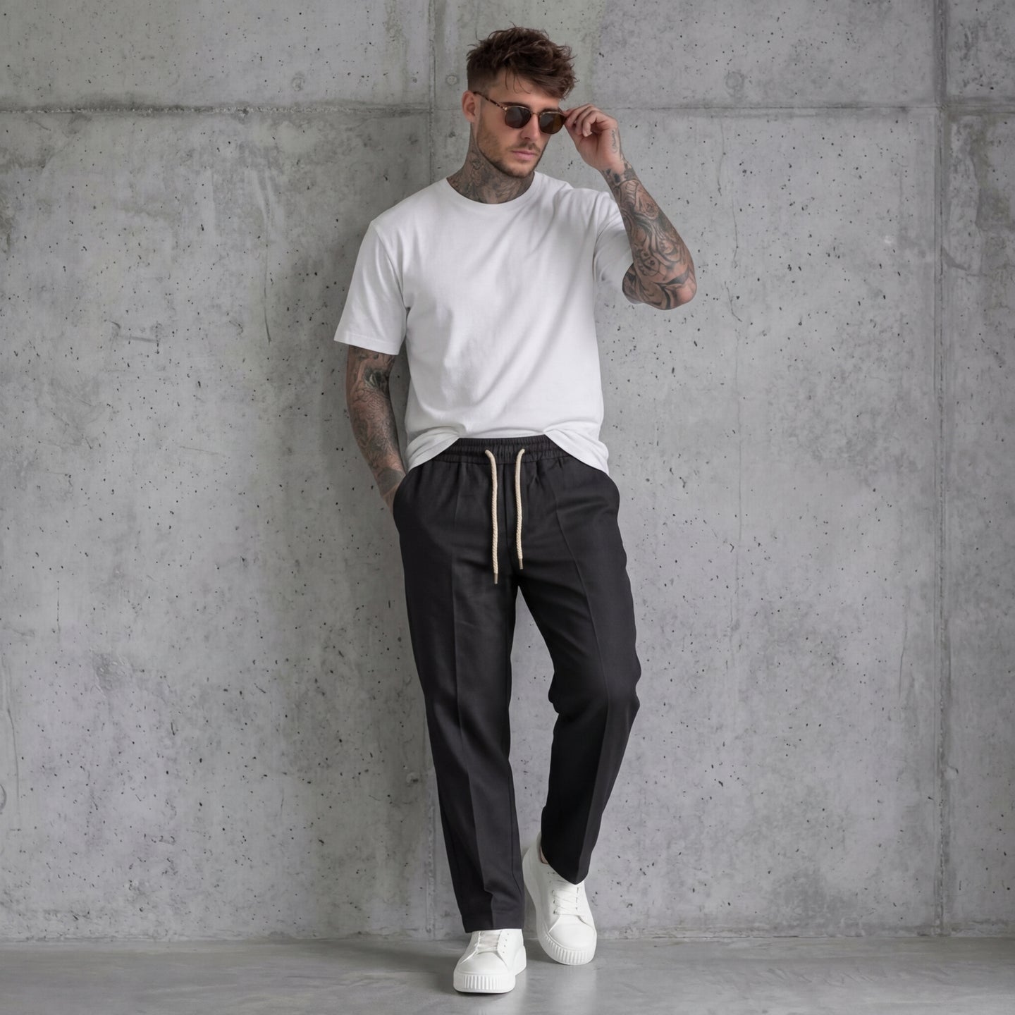 PANTALACCIO UOMO IN MISTO LINO VISCOSA  - BERNA - ART. 261226